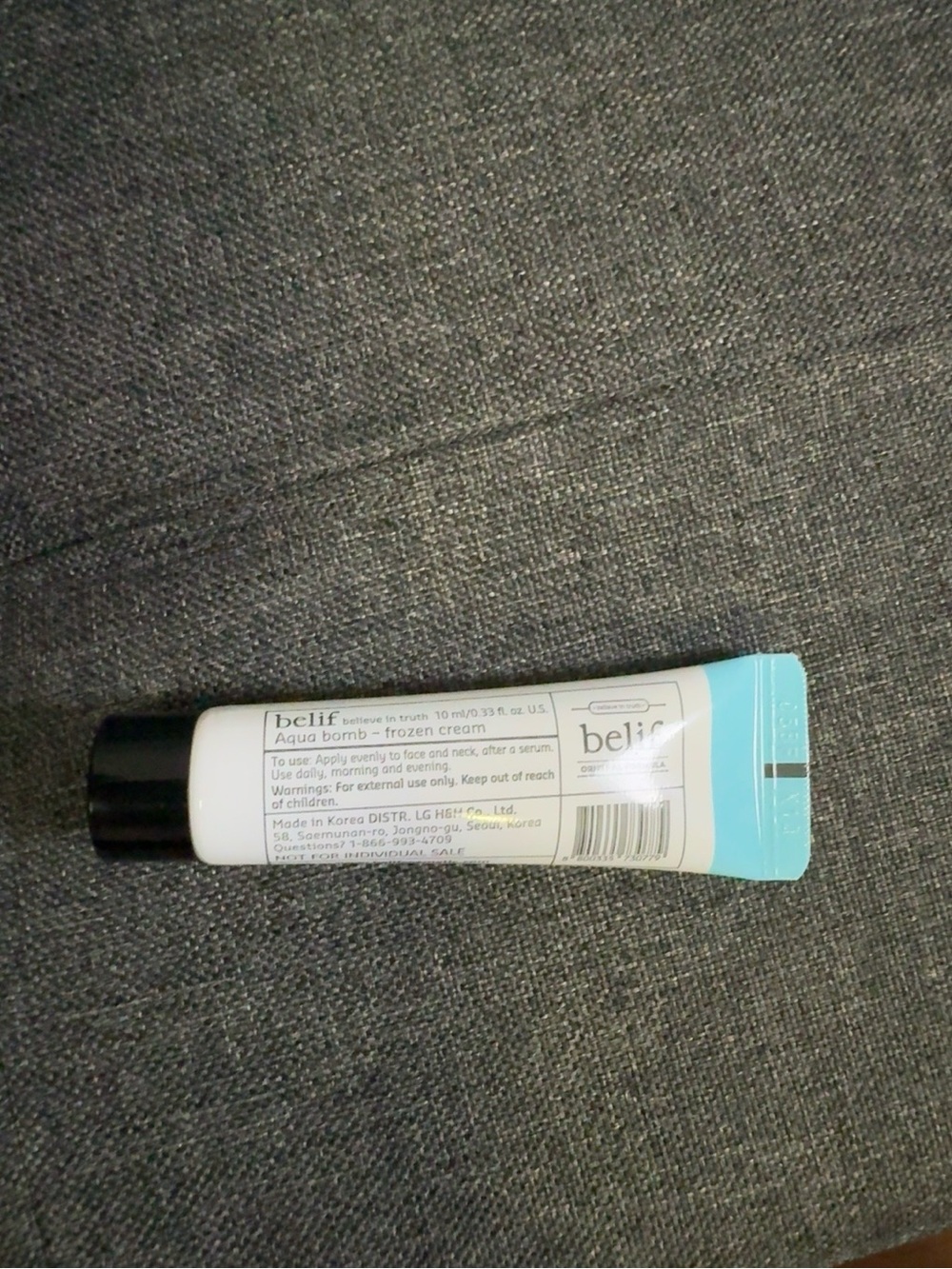 Belif Aqua Bomb Frozen Cream 10ml Travel Moisturizer K-Beauty Tested Once Beauty